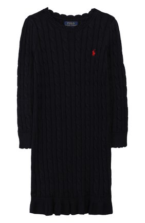 Детское хлопковое платье POLO RALPH LAUREN темно-синего цвета по цене 10600 руб., арт. 313758407 | Фото 1 Детское хлопковое платье POLO RALPH LAUREN темно-синего цвета, арт. 313758407 | Фото 1