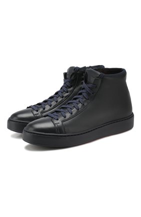 Женские кожаные кеды SANTONI темно-синего цвета по цене 29950 руб., арт. WBCE605620CARSSEU55 | Фото 1 Женские кожаные кеды SANTONI темно-синего цвета, арт. WBCE605620CARSSEU55 | Фото 1