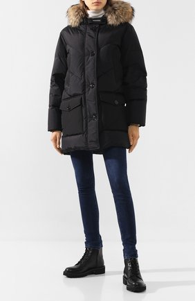 Женский пуховик woolrich logo WOOLRICH черного цвета по цене 73200 руб., арт. WWCPS2789/UT1708 | Фото 2 Женский пуховик woolrich logo WOOLRICH черного цвета, арт. WWCPS2789/UT1708 | Фото 2