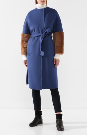 Женское шерстяное пальто AVA ADORE синего цвета по цене 156500 руб., арт. BELFAST/74 AA FW19 | Фото 2 Женское шерстяное пальто AVA ADORE синего цвета, арт. BELFAST/74 AA FW19 | Фото 2