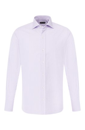 Мужская хлопковая сорочка TOM FORD сиреневого цвета по цене 55350 руб., арт. 6FT604/94S1AX | Фото 1 Мужская хлопковая сорочка TOM FORD сиреневого цвета, арт. 6FT604/94S1AX | Фото 1 (Рукава: Длинные; Материал внешний: Хлопок; Статус проверки: Проверено, Проверена категория; Рубашки М: Regular Fit; Длина (для топов): Стандартные; Воротник: Кент; Случай: Формальный; Манжеты: На пуговицах; Принт: Клетка; Мужское Кросс-КТ: Сорочка-одежда)