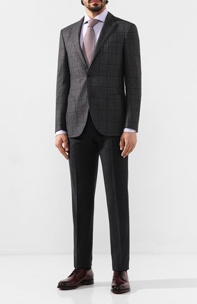 Мужская хлопковая сорочка TOM FORD сиреневого цвета по цене 55350 руб., арт. 6FT604/94S1AX | Фото 2 Мужская хлопковая сорочка TOM FORD сиреневого цвета, арт. 6FT604/94S1AX | Фото 2 (Рукава: Длинные; Материал внешний: Хлопок; Статус проверки: Проверено, Проверена категория; Рубашки М: Regular Fit; Длина (для топов): Стандартные; Воротник: Кент; Случай: Формальный; Манжеты: На пуговицах; Принт: Клетка; Мужское Кросс-КТ: Сорочка-одежда)