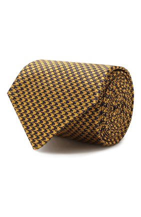 Мужской шелковый галстук LUIGI BORRELLI желтого цвета, арт. LC80-B/TT8586 | Фото 1 (Материал: Текстиль, Шелк; Принт: С принтом; Статус проверки: Проверена категория)