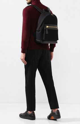 Мужской комбинированный рюкзак TOM FORD черного цвета по цене 159500 руб., арт. H0397T-TCN005 | Фото 2 Мужской комбинированный рюкзак TOM FORD черного цвета, арт. H0397T-TCN005 | Фото 2