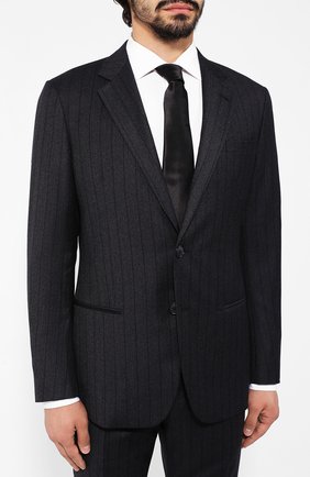 Мужской шерстяной костюм GIORGIO ARMANI темно-серого цвета по цене 266500 руб., арт. 8WGAV007/T0190 | Фото 2 Мужской шерстяной костюм GIORGIO ARMANI темно-серого цвета, арт. 8WGAV007/T0190 | Фото 2 (Рукава: Длинные; Материал подклада: Вискоза; Статус проверки: Проверена категория; Материал внешний: Шерсть; Костюмы М: Однобортный; Стили: Классический)
