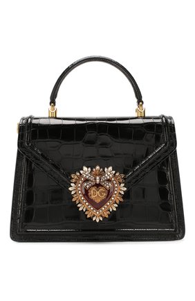 Женская сумка devotion small из кожи аллигатора DOLCE & GABBANA черного цвета по цене 0 руб., арт. BB6727/A2R08/AMIS | Фото 1 Женская сумка devotion small из кожи аллигатора DOLCE & GABBANA черного цвета, арт. BB6727/A2R08/AMIS | Фото 1 (Сумки-технические: Сумки через плечо, Сумки top-handle; Материал: Экзотическая кожа, Натуральная кожа; Ремень/цепочка: На ремешке; Статус проверки: Проверено, Проверена категория; Размер: small)