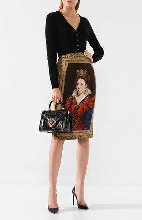 Женская сумка devotion small из кожи аллигатора DOLCE & GABBANA черного цвета по цене 0 руб., арт. BB6727/A2R08/AMIS | Фото 2 Женская сумка devotion small из кожи аллигатора DOLCE & GABBANA черного цвета, арт. BB6727/A2R08/AMIS | Фото 2 (Сумки-технические: Сумки через плечо, Сумки top-handle; Материал: Экзотическая кожа, Натуральная кожа; Ремень/цепочка: На ремешке; Статус проверки: Проверено, Проверена категория; Размер: small)