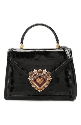 Женская сумка devotion small из кожи аллигатора DOLCE & GABBANA черного цвета по цене 0 руб., арт. BB6727/A2R08/AMIS | Фото 6 Женская сумка devotion small из кожи аллигатора DOLCE & GABBANA черного цвета, арт. BB6727/A2R08/AMIS | Фото 6 (Сумки-технические: Сумки через плечо, Сумки top-handle; Материал: Экзотическая кожа, Натуральная кожа; Ремень/цепочка: На ремешке; Статус проверки: Проверено, Проверена категория; Размер: small)