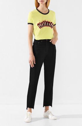 Женская хлопковая футболка WILDFOX желтого цвета по цене 7995 руб., арт. WCJ1888H7 | Фото 2 Женская хлопковая футболка WILDFOX желтого цвета, арт. WCJ1888H7 | Фото 2