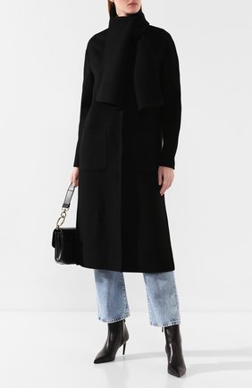 Женское шерстяное пальто ERMANNO ERMANNO SCERVINO черного цвета по цене 69550 руб., арт. 45T CP02 VIN | Фото 2 Женское шерстяное пальто ERMANNO ERMANNO SCERVINO черного цвета, арт. 45T CP02 VIN | Фото 2