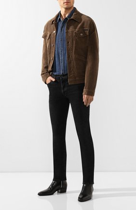 Мужская джинсовая рубашка SAINT LAURENT синего цвета по цене 47650 руб., арт. 575157/Y880L | Фото 2 Мужская джинсовая рубашка SAINT LAURENT синего цвета, арт. 575157/Y880L | Фото 2