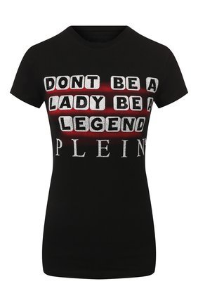Женская хлопковая футболка PHILIPP PLEIN черного цвета по цене 24750 руб., арт. WTK1798 | Фото 1 Женская хлопковая футболка PHILIPP PLEIN черного цвета, арт. WTK1798 | Фото 1
