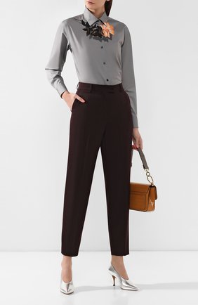 Женские шерстяные брюки DRIES VAN NOTEN бордового цвета по цене 41050 руб., арт. 192-10933-8229 | Фото 2 Женские шерстяные брюки DRIES VAN NOTEN бордового цвета, арт. 192-10933-8229 | Фото 2