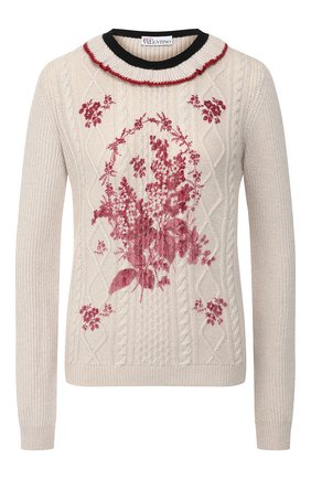 Женская пуловер REDVALENTINO белого цвета по цене 37150 руб., арт. SR0KCB80/4ME | Фото 1 Женская пуловер REDVALENTINO белого цвета, арт. SR0KCB80/4ME | Фото 1