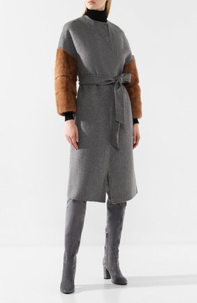 Женское шерстяное пальто AVA ADORE светло-серого цвета по цене 156500 руб., арт. EDITH/01 AA FW19 | Фото 2 Женское шерстяное пальто AVA ADORE светло-серого цвета, арт. EDITH/01 AA FW19 | Фото 2
