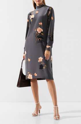 Женское шелковое платье DRIES VAN NOTEN серого цвета по цене 68900 руб., арт. 192-11076-8200 | Фото 2 Женское шелковое платье DRIES VAN NOTEN серого цвета, арт. 192-11076-8200 | Фото 2
