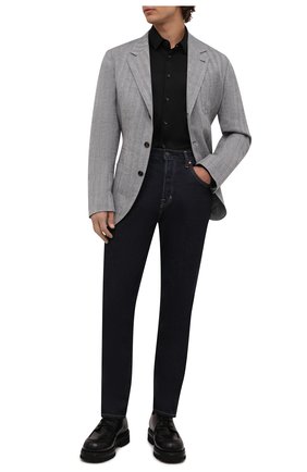 Мужская хлопковая сорочка GIORGIO ARMANI черного цвета по цене 54450 руб., арт. 8WGCCZ97/JZ070 | Фото 2 Мужская хлопковая сорочка GIORGIO ARMANI черного цвета, арт. 8WGCCZ97/JZ070 | Фото 2 (Статус проверки: Проверено, Проверена категория; Материал внешний: Хлопок; Рукава: Длинные; Длина (для топов): Стандартные; Случай: Формальный; Воротник: Кент; Мужское Кросс-КТ: Сорочка-одежда; Манжеты: На пуговицах; Принт: Однотонные)