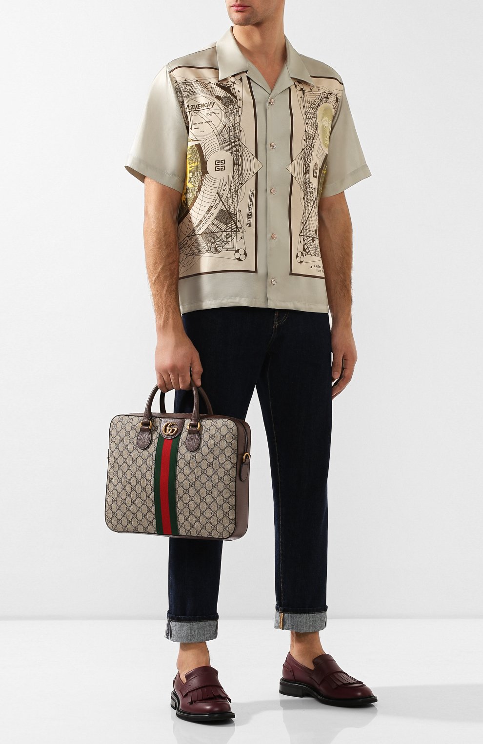 Мужской портфель ophidia gg GUCCI бежевого цвета по цене 119500 руб., арт. 574793/K5IZT | Фото 2 Мужской портфель ophidia gg GUCCI бежевого цвета, арт. 574793/K5IZT | Фото 2