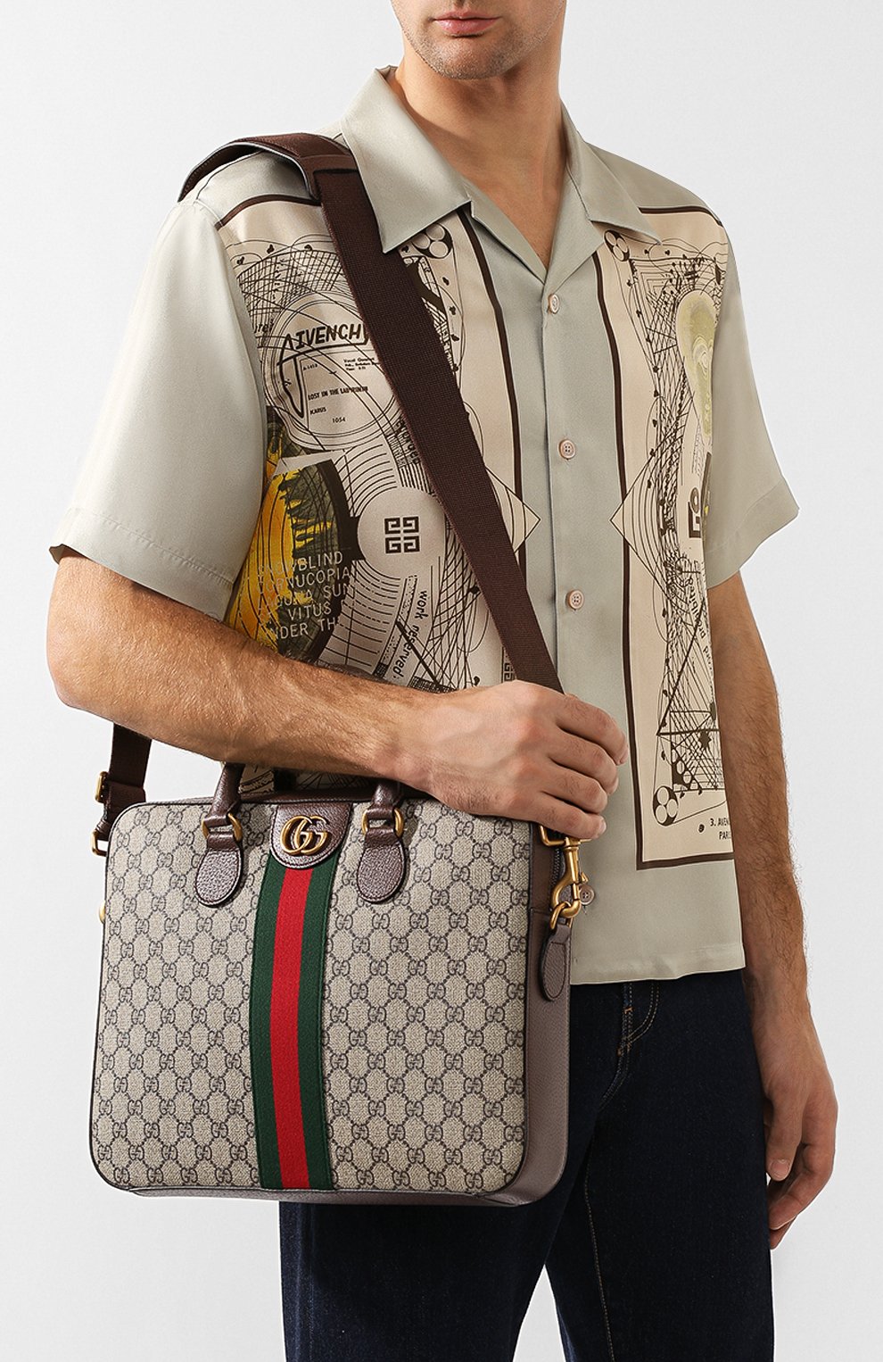 Мужской портфель ophidia gg GUCCI бежевого цвета по цене 119500 руб., арт. 574793/K5IZT | Фото 5 Мужской портфель ophidia gg GUCCI бежевого цвета, арт. 574793/K5IZT | Фото 5
