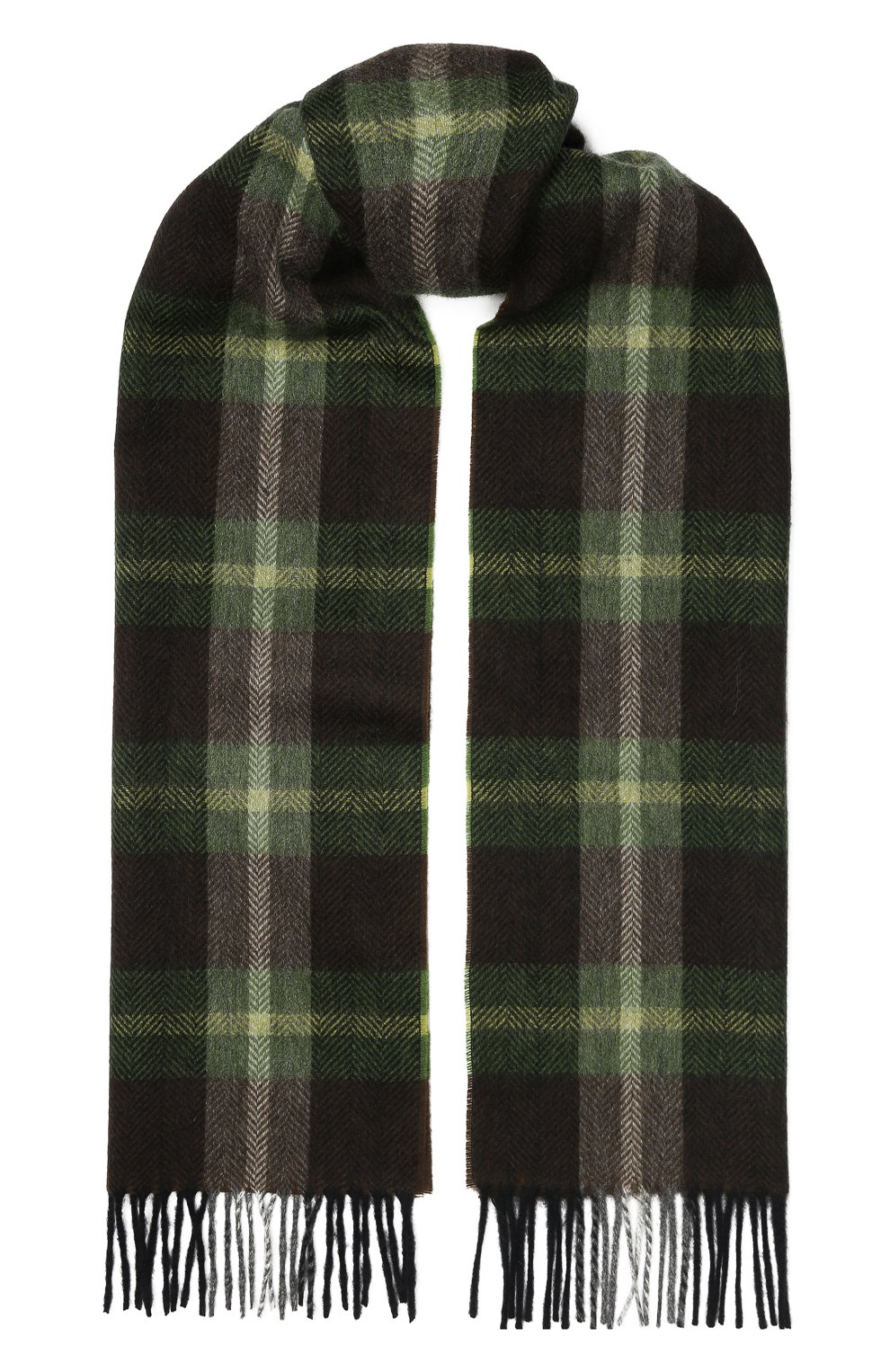 Мужской кашемировый шарф ANDREA CAMPAGNA темно-зеленого цвета, арт. 632349/SCARF | Фото 1