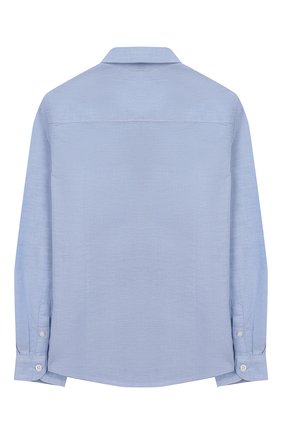 Детская хлопковая рубашка TOMMY HILFIGER голубого цвета по цене 5990 руб., арт. KB0KB03968 | Фото 2 Детская хлопковая рубашка TOMMY HILFIGER голубого цвета, арт. KB0KB03968 | Фото 2