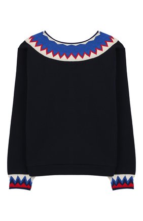Детский хлопковый пуловер SONIA RYKIEL ENFANT синего цвета по цене 9950 руб., арт. 19W1FL01 | Фото 2 Детский хлопковый пуловер SONIA RYKIEL ENFANT синего цвета, арт. 19W1FL01 | Фото 2