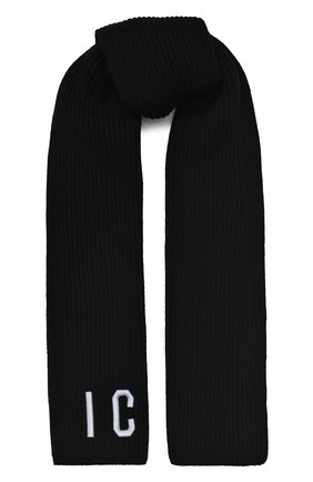 Детский шарф из шерсти и хлопка DSQUARED2 черного цвета, арт. DQ03U4-D00WC | Фото 1 (Статус проверки: Проверена категория, Требуются правки; Материал: Текстиль, Шерсть, Хлопок)