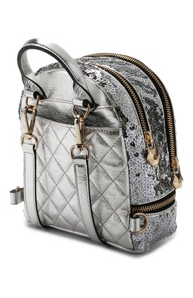 Женский рюкзак PHILIPP PLEIN серебряного цвета по цене 121500 руб., арт. WBA0992 | Фото 3 Женский рюкзак PHILIPP PLEIN серебряного цвета, арт. WBA0992 | Фото 3
