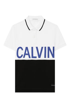 Детское хлопковое поло CALVIN KLEIN JEANS белого цвета по цене 5200 руб., арт. IB0IB00192 | Фото 1 Детское хлопковое поло CALVIN KLEIN JEANS белого цвета, арт. IB0IB00192 | Фото 1