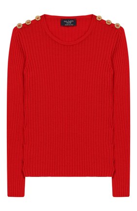 Детский шерстяной пуловер DAL LAGO красного цвета, арт. R567/8325/4-6 | Фото 1 (Материал внешний: Шерсть; Статус проверки: Проверено; Рукава: Длинные; Принт: Без принта; Девочки Кросс-КТ: Пуловер-одежда)