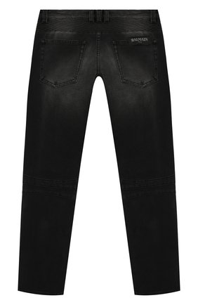 Детские джинсы с потертостями BALMAIN черного цвета по цене 38250 руб., арт. 6L6550/LB020/12-16 | Фото 2 Детские джинсы с потертостями BALMAIN черного цвета, арт. 6L6550/LB020/12-16 | Фото 2