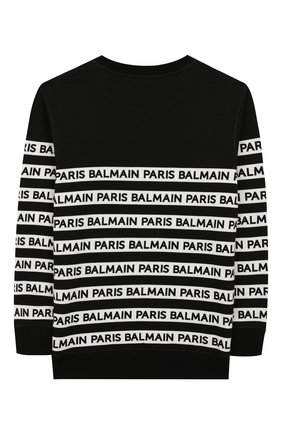 Детский хлопковый свитшот BALMAIN черного цвета по цене 19100 руб., арт. 6L4640/LX230/12-16 | Фото 2 Детский хлопковый свитшот BALMAIN черного цвета, арт. 6L4640/LX230/12-16 | Фото 2