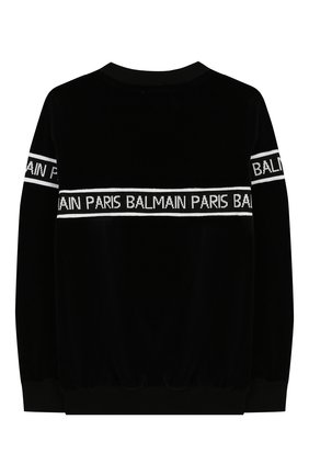 Детский хлопковый свитшот BALMAIN черного цвета по цене 17550 руб., арт. 6L4510/LC680/4-10 | Фото 2 Детский хлопковый свитшот BALMAIN черного цвета, арт. 6L4510/LC680/4-10 | Фото 2