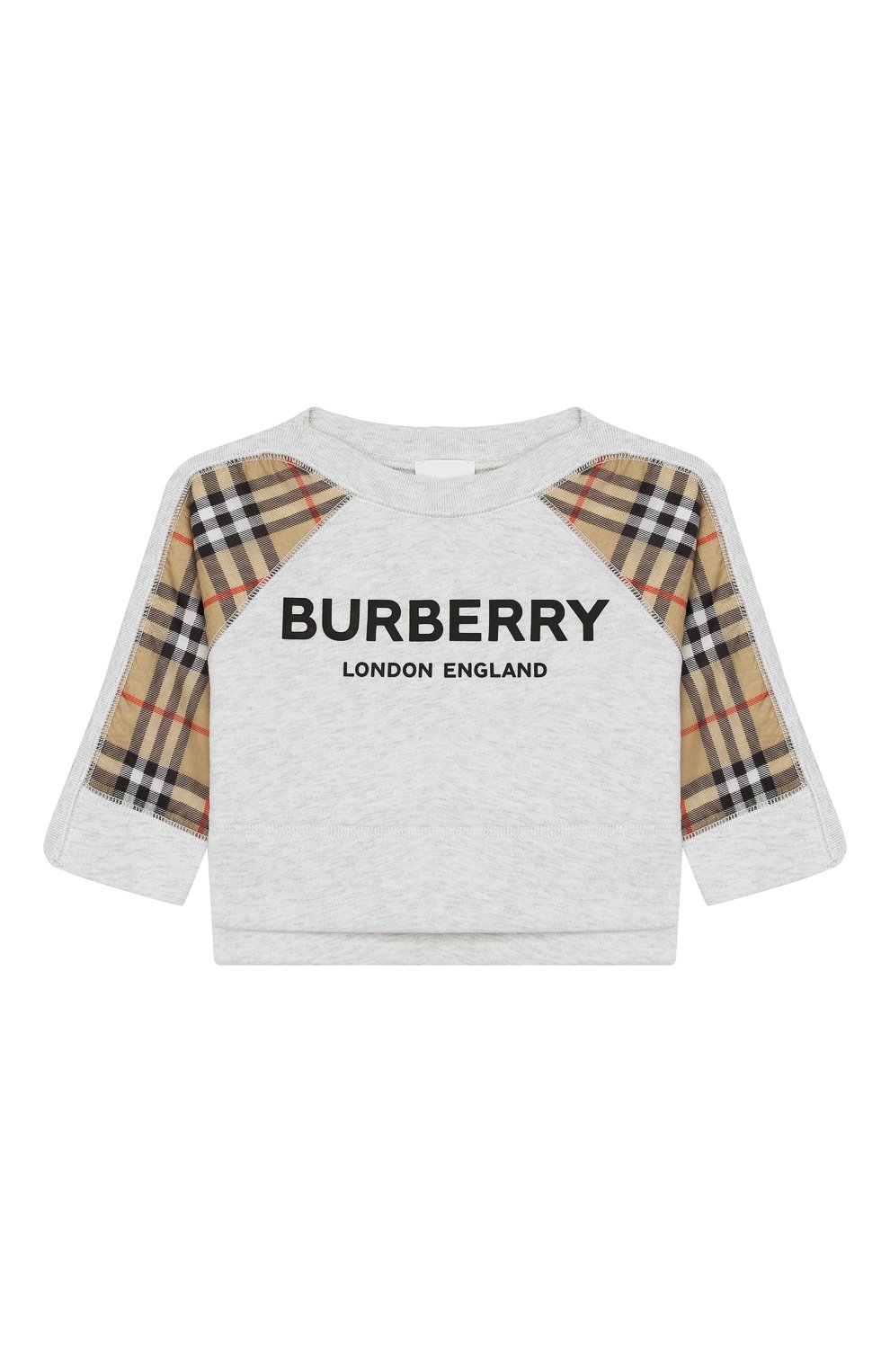 Детский хлопковый свитшот BURBERRY серого цвета, арт. 8011012 | Фото 1