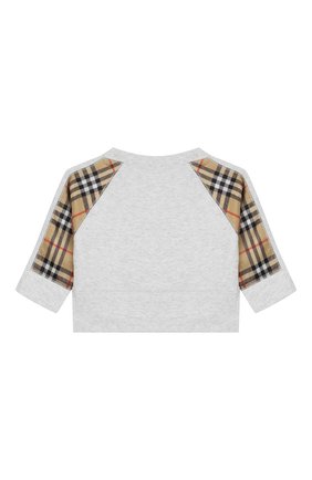 Детский хлопковый свитшот BURBERRY серого цвета по цене 12950 руб., арт. 8011012 | Фото 2 Детский хлопковый свитшот BURBERRY серого цвета, арт. 8011012 | Фото 2