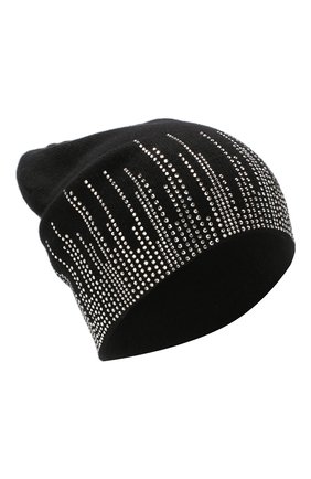 Женская кашемировая шапка WILLIAM SHARP черного цвета, арт. HT 19-47 | Фото 1 (Материал: Шерсть, Кашемир, Текстиль; Статус проверки: Проверена категория)