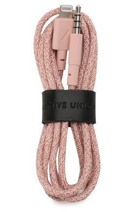 Мужской кабель lightning/3.5mm NATIVE UNION розового цвета по цене 4590 руб., арт. BELT-L-AUX-ROSE | Фото 1 Мужской кабель lightning/3.5mm NATIVE UNION розового цвета, арт. BELT-L-AUX-ROSE | Фото 1