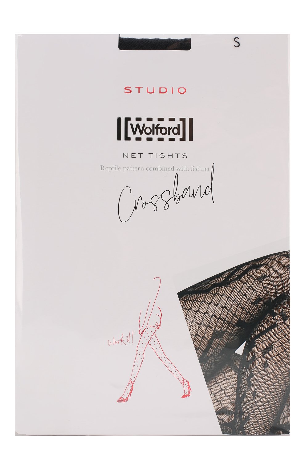 Женские колготки crossband net WOLFORD черного цвета, арт. 19255 | Фото 1