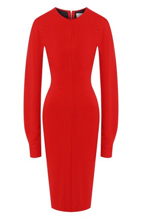 Женское платье из вискозы VICTORIA BECKHAM красного цвета по цене 121500 руб., арт. DR FIT 61051A | Фото 1 Женское платье из вискозы VICTORIA BECKHAM красного цвета, арт. DR FIT 61051A | Фото 1