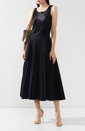 Женская шелковый топ GIORGIO ARMANI синего цвета по цене 66700 руб., арт. 9WHCKZ30/TZ455 | Фото 2 Женская шелковый топ GIORGIO ARMANI синего цвета, арт. 9WHCKZ30/TZ455 | Фото 2