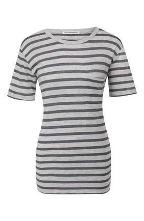 Женская футболка из смеси вискозы и льна ALEXANDERWANG.T светло-серого цвета по цене 11300 руб., арт. 4CC2191037 | Фото 1 Женская футболка из смеси вискозы и льна ALEXANDERWANG.T светло-серого цвета, арт. 4CC2191037 | Фото 1