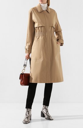 Женский хлопковый плащ VICTORIA BECKHAM бежевого цвета по цене 139500 руб., арт. CT SLM 81000AD1 | Фото 2 Женский хлопковый плащ VICTORIA BECKHAM бежевого цвета, арт. CT SLM 81000AD1 | Фото 2