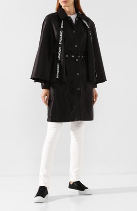 Женский плащ с поясом BURBERRY черного цвета по цене 72800 руб., арт. 8013657 | Фото 2 Женский плащ с поясом BURBERRY черного цвета, арт. 8013657 | Фото 2