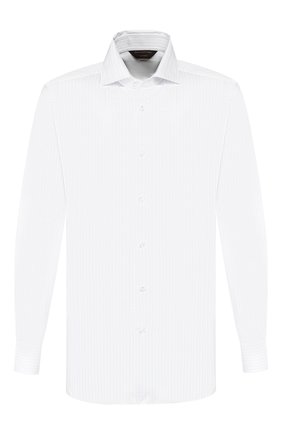 Мужская хлопковая сорочка ZEGNA COUTURE белого цвета по цене 59050 руб., арт. 602075/9NS0LB | Фото 1 Мужская хлопковая сорочка ZEGNA COUTURE белого цвета, арт. 602075/9NS0LB | Фото 1 (Рукава: Длинные; Статус проверки: Проверено, Проверена категория; Материал внешний: Хлопок; Длина (для топов): Стандартные; Случай: Формальный; Принт: Полоска; Манжеты: На пуговицах; Мужское Кросс-КТ: Сорочка-одежда; Воротник: Акула)