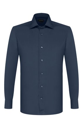Мужская хлопковая сорочка ERMENEGILDO ZEGNA темно-синего цвета по цене 23200 руб., арт. 601072/9MS0BR | Фото 1 Мужская хлопковая сорочка ERMENEGILDO ZEGNA темно-синего цвета, арт. 601072/9MS0BR | Фото 1