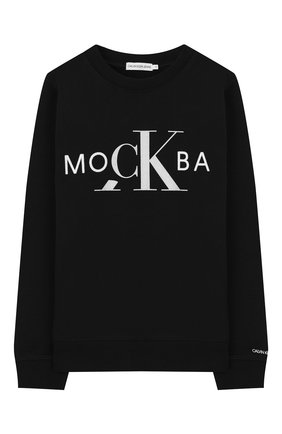 Детский хлопковый свитшот CALVIN KLEIN JEANS черного цвета по цене 6100 руб., арт. IU0IU00112 | Фото 1 Детский хлопковый свитшот CALVIN KLEIN JEANS черного цвета, арт. IU0IU00112 | Фото 1