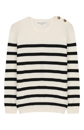 Детский пуловер из хлопка и шерсти SONIA RYKIEL ENFANT черно-белого цвета по цене 19950 руб., арт. 19W1KN10 | Фото 1 Детский пуловер из хлопка и шерсти SONIA RYKIEL ENFANT черно-белого цвета, арт. 19W1KN10 | Фото 1 (Материал внешний: Хлопок, Шерсть; Рукава: Длинные; Девочки Кросс-КТ: Пуловер-одежда; Принт: С принтом; Статус проверки: Проверена категория; Ростовка одежда: 6 лет | 116 см, 8 лет | 128 см, 10 - 11 лет | 140 - 146см, 12 лет | 152 см, 13 - 15 лет | 158 см)