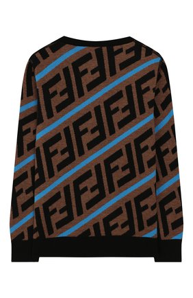 Детский шерстяной пуловер FENDI коричневого цвета по цене 39800 руб., арт. JMG051/A8L7/10A-12+ | Фото 2 Детский шерстяной пуловер FENDI коричневого цвета, арт. JMG051/A8L7/10A-12+ | Фото 2