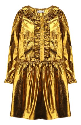 Детское платье STELLA MCCARTNEY золотого цвета по цене 12900 руб., арт. 566728/SNK91 | Фото 1 Детское платье STELLA MCCARTNEY золотого цвета, арт. 566728/SNK91 | Фото 1 (Материал внешний: Синтетический материал, Шелк; Материал подклада: Вискоза; Статус проверки: Проверена категория; Рукава: Длинные; Принт: Без принта; Девочки Кросс-КТ: Платье-одежда; Случай: Вечерний; Ростовка одежда: 8 лет | 128 см, 10 - 11 лет | 140 - 146см, 13 - 15 лет | 158 см, 16 лет | 164 см, 2 года | 92 см, 3 года | 98 см, 4 года | 104 см, 5 лет | 110 см, 6 лет | 116 см)