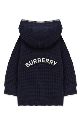 Детский кардиган из шерсти и кашемира BURBERRY темно-синего цвета по цене 29950 руб., арт. 8017908 | Фото 2 Детский кардиган из шерсти и кашемира BURBERRY темно-синего цвета, арт. 8017908 | Фото 2